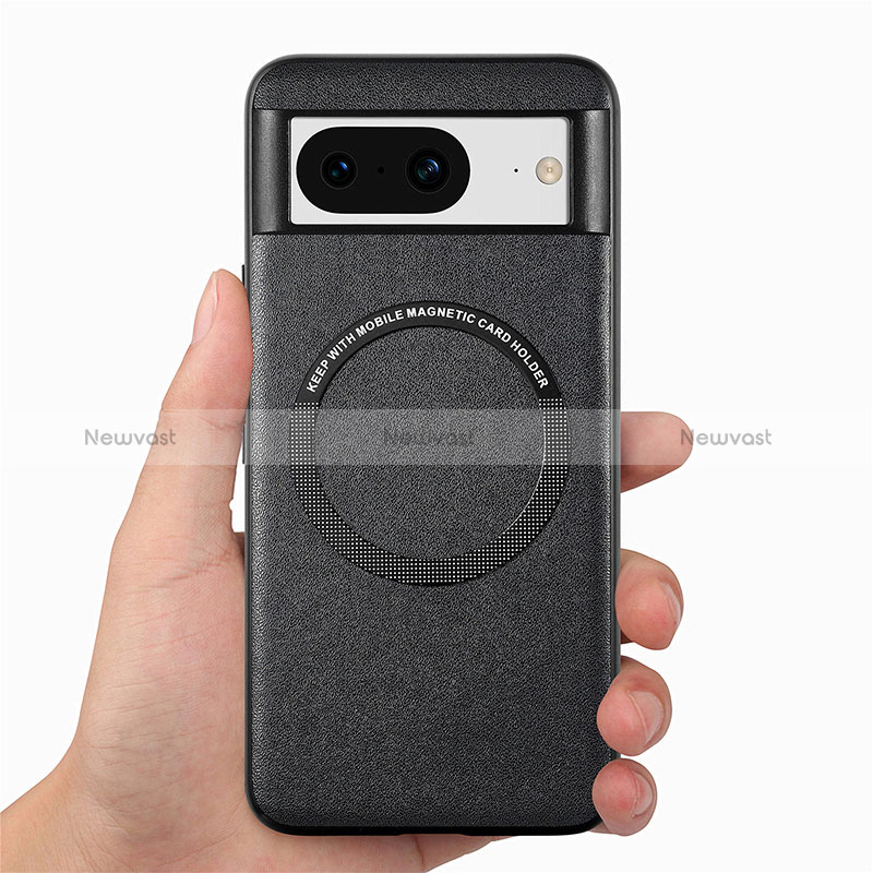 Soft Silicone Gel Leather Snap On Case Cover with Magnetic S01D for Google Pixel 8 5G