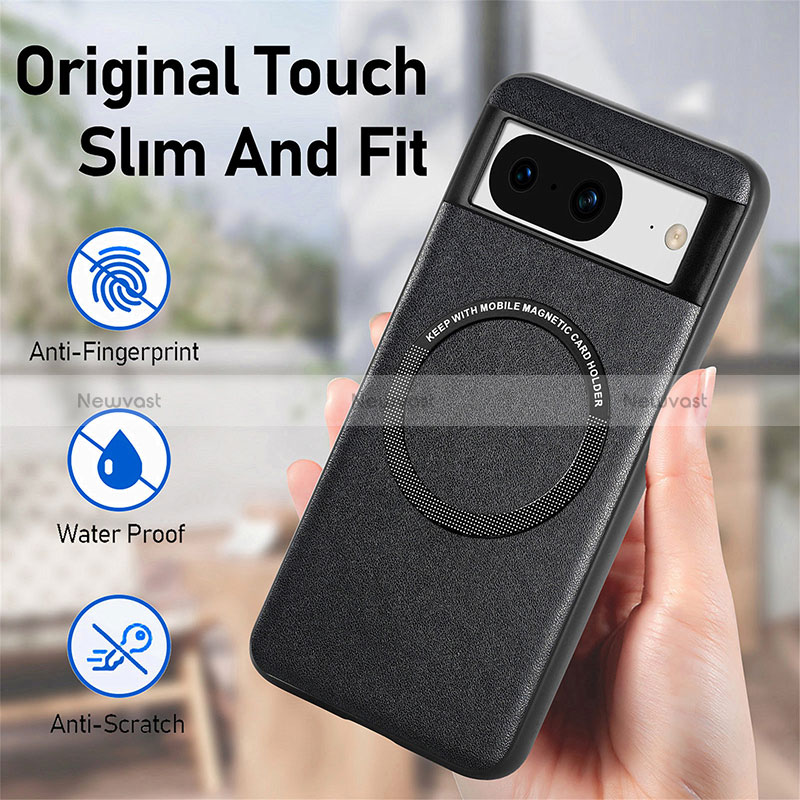 Soft Silicone Gel Leather Snap On Case Cover with Magnetic S01D for Google Pixel 8 5G