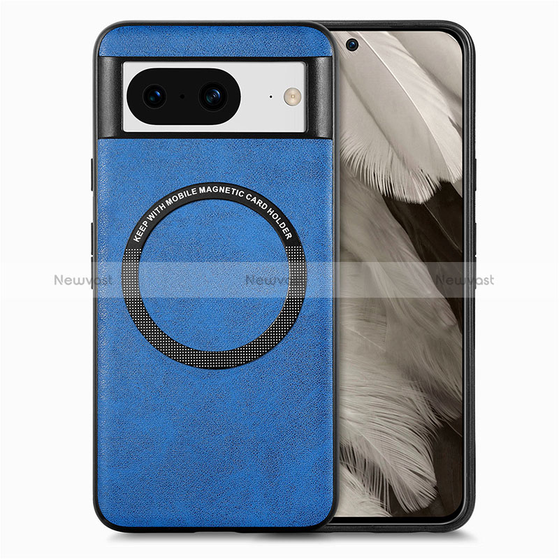 Soft Silicone Gel Leather Snap On Case Cover with Magnetic S01D for Google Pixel 8 5G