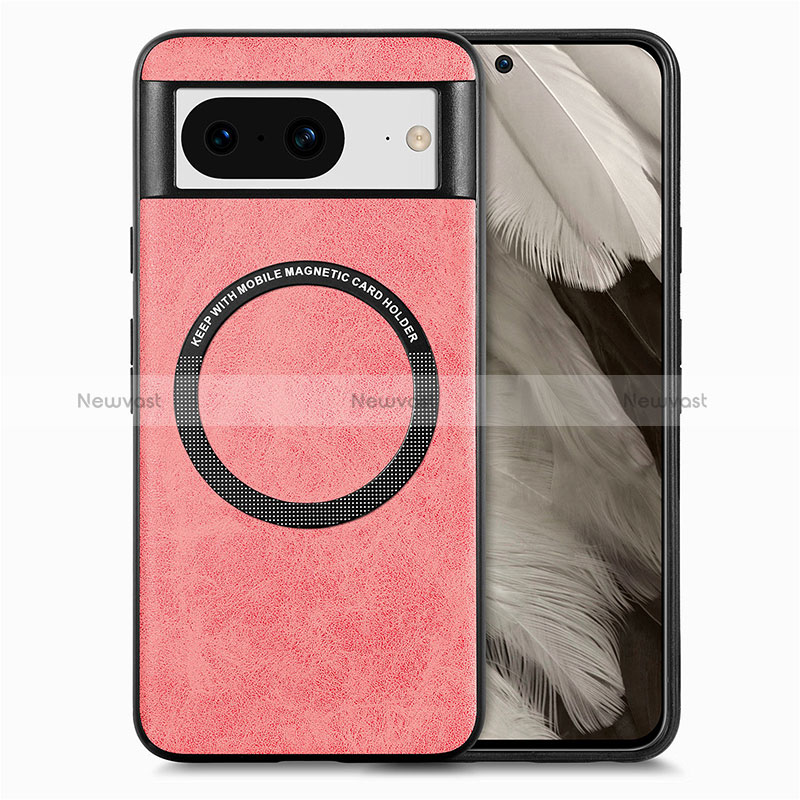 Soft Silicone Gel Leather Snap On Case Cover with Magnetic S01D for Google Pixel 8 5G