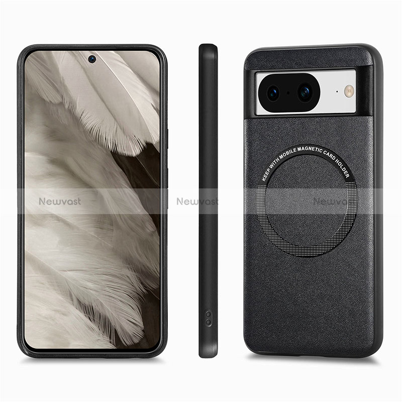 Soft Silicone Gel Leather Snap On Case Cover with Magnetic S01D for Google Pixel 8 5G