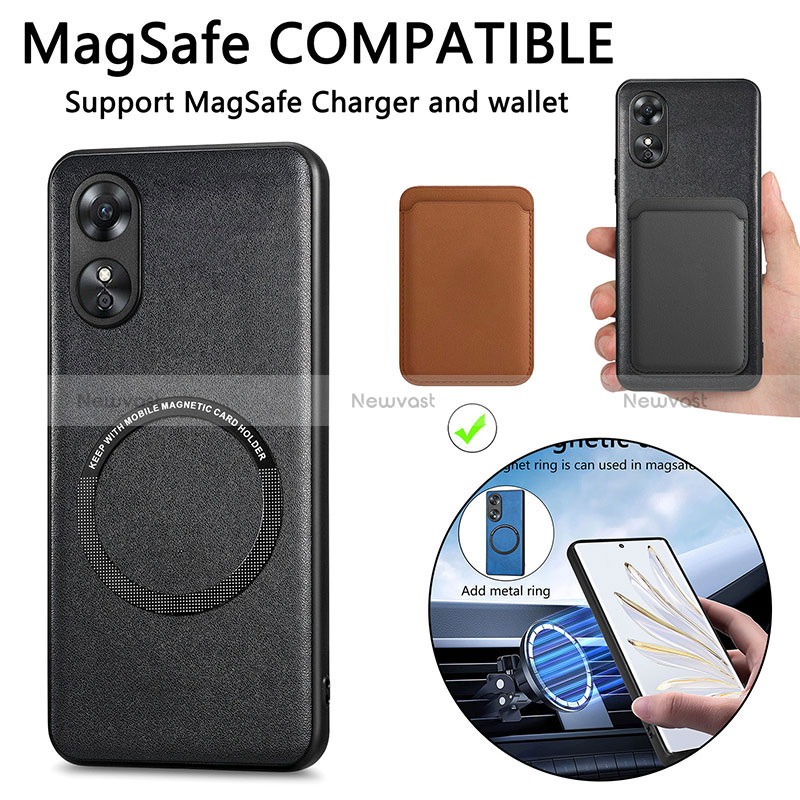 Soft Silicone Gel Leather Snap On Case Cover with Magnetic S01D for Huawei Honor 70 5G