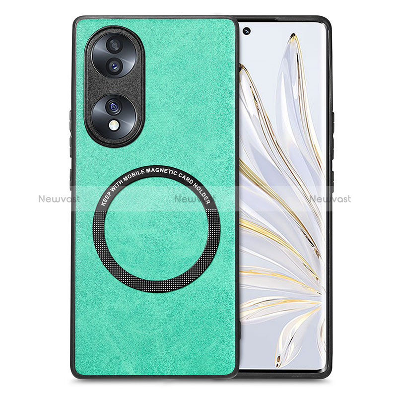 Soft Silicone Gel Leather Snap On Case Cover with Magnetic S01D for Huawei Honor 70 5G