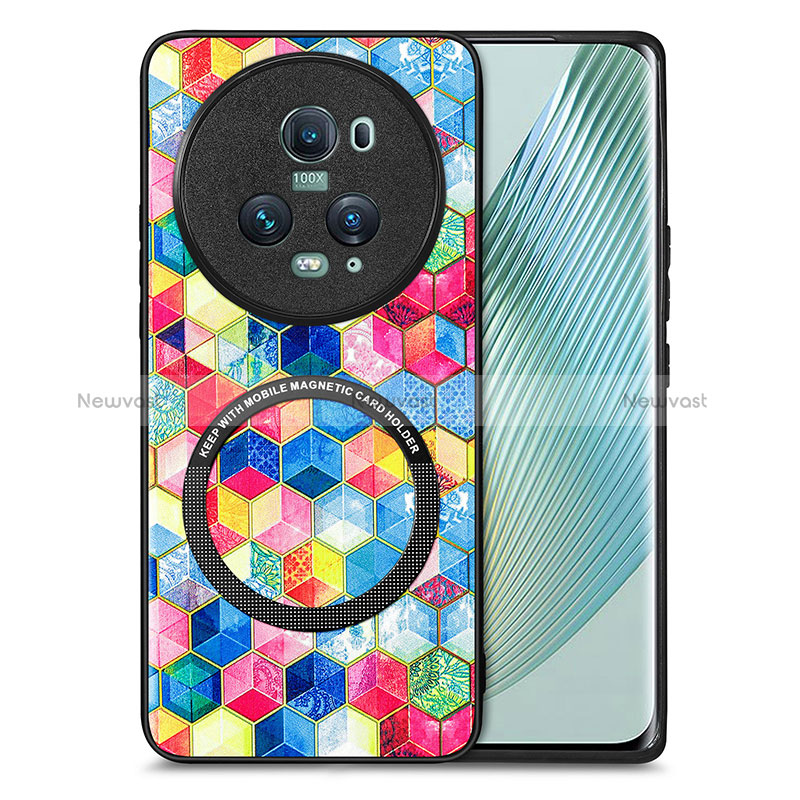 Soft Silicone Gel Leather Snap On Case Cover with Magnetic S01D for Huawei Honor Magic5 Pro 5G