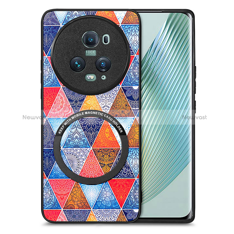 Soft Silicone Gel Leather Snap On Case Cover with Magnetic S01D for Huawei Honor Magic5 Pro 5G