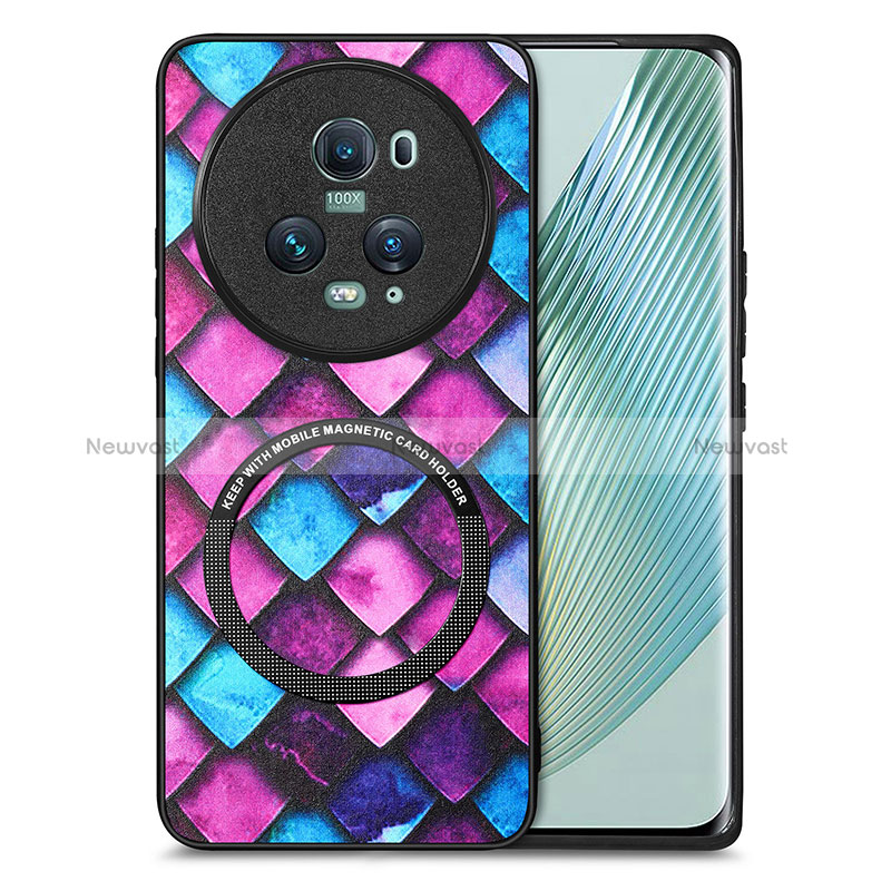 Soft Silicone Gel Leather Snap On Case Cover with Magnetic S01D for Huawei Honor Magic5 Pro 5G