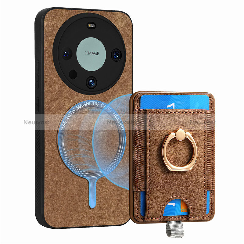 Soft Silicone Gel Leather Snap On Case Cover with Magnetic S01D for Huawei Mate 60 Pro+ Plus