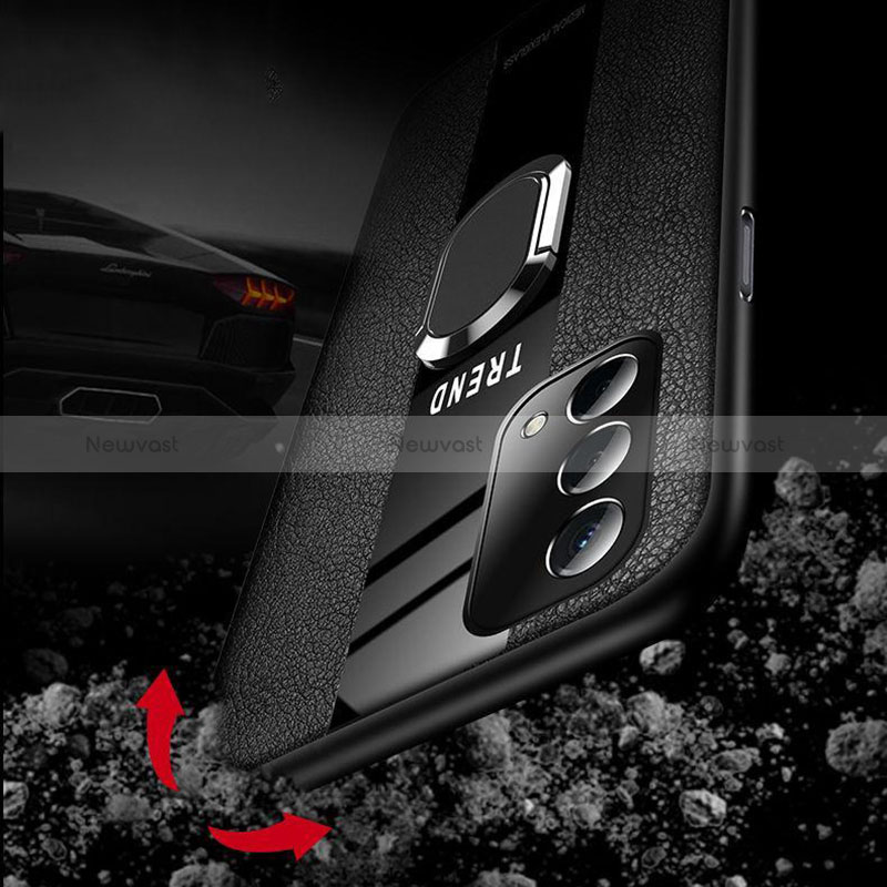 Soft Silicone Gel Leather Snap On Case Cover with Magnetic S02 for Oppo A54 5G