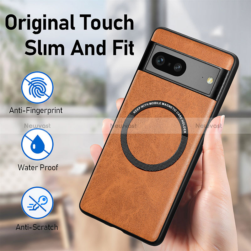 Soft Silicone Gel Leather Snap On Case Cover with Magnetic S02D for Google Pixel 7 5G