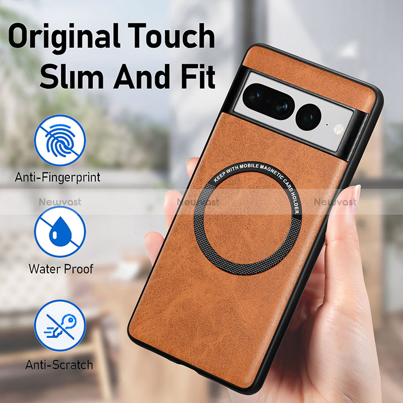 Soft Silicone Gel Leather Snap On Case Cover with Magnetic S02D for Google Pixel 7 Pro 5G