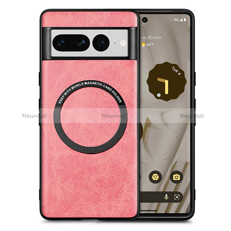 Soft Silicone Gel Leather Snap On Case Cover with Magnetic S02D for Google Pixel 7 Pro 5G