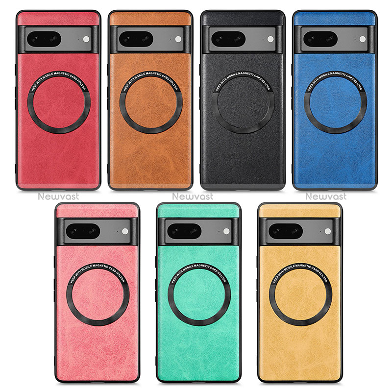 Soft Silicone Gel Leather Snap On Case Cover with Magnetic S02D for Google Pixel 7a 5G