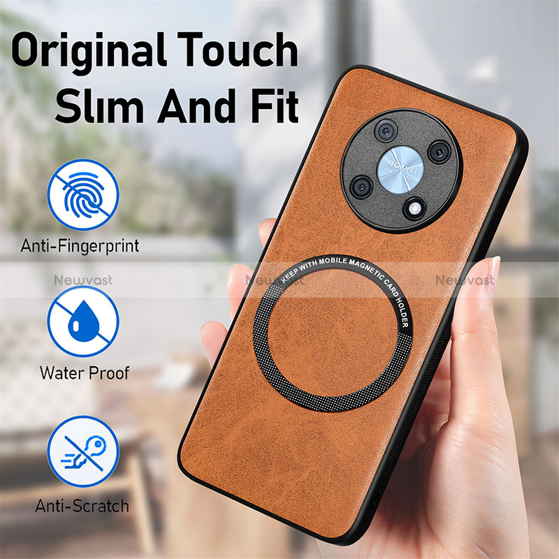 Soft Silicone Gel Leather Snap On Case Cover with Magnetic S02D for Huawei Enjoy 50 Pro