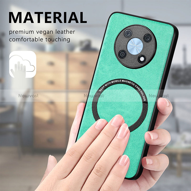 Soft Silicone Gel Leather Snap On Case Cover with Magnetic S02D for Huawei Enjoy 50 Pro