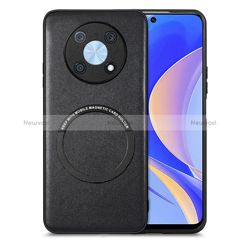 Soft Silicone Gel Leather Snap On Case Cover with Magnetic S02D for Huawei Enjoy 50 Pro