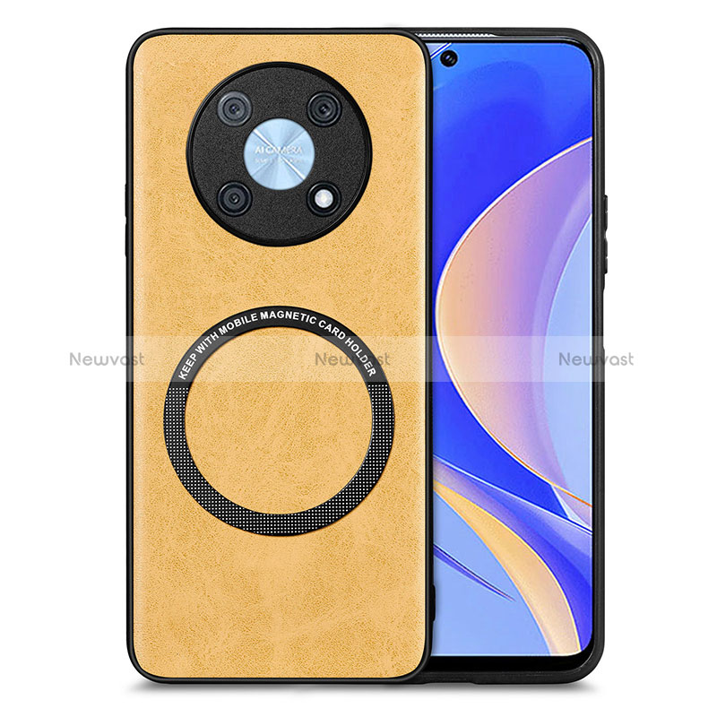 Soft Silicone Gel Leather Snap On Case Cover with Magnetic S02D for Huawei Enjoy 50 Pro