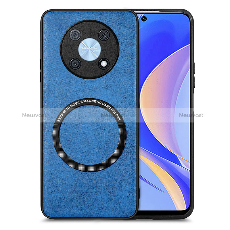 Soft Silicone Gel Leather Snap On Case Cover with Magnetic S02D for Huawei Enjoy 50 Pro