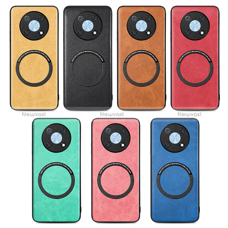 Soft Silicone Gel Leather Snap On Case Cover with Magnetic S02D for Huawei Enjoy 50 Pro