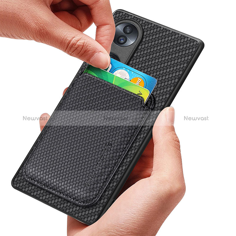 Soft Silicone Gel Leather Snap On Case Cover with Magnetic S02D for Huawei Honor 70 5G