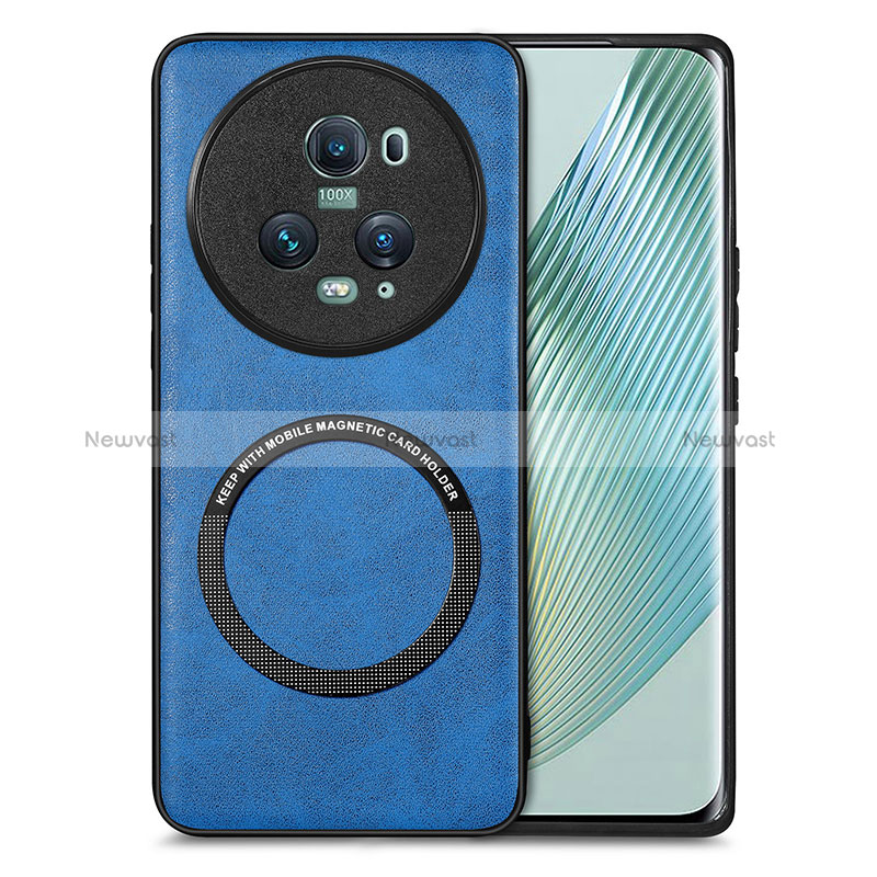 Soft Silicone Gel Leather Snap On Case Cover with Magnetic S02D for Huawei Honor Magic5 Pro 5G