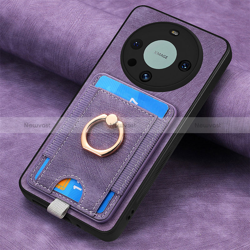 Soft Silicone Gel Leather Snap On Case Cover with Magnetic S02D for Huawei Mate 60