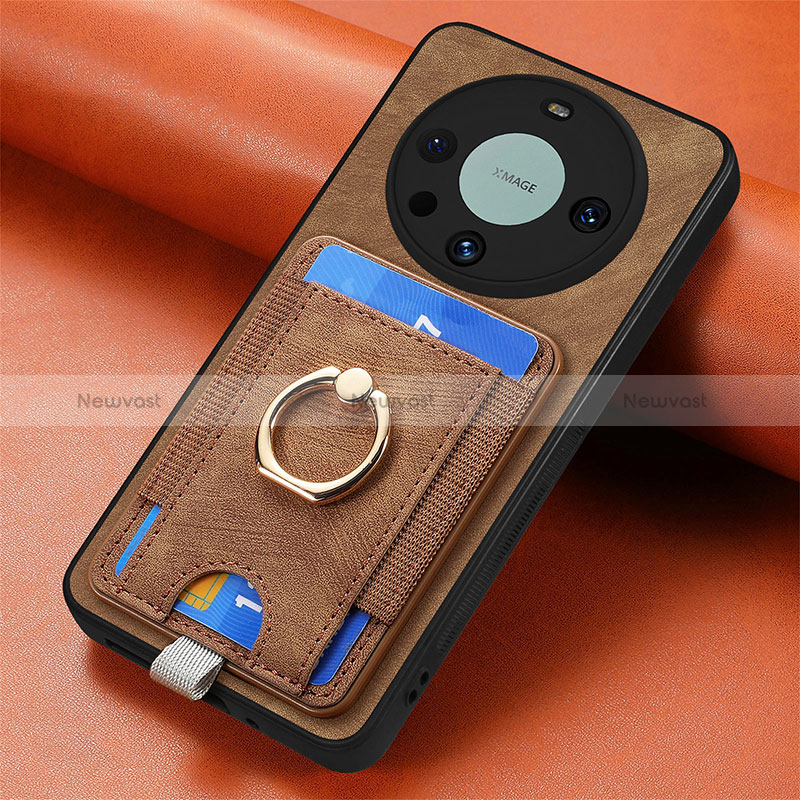 Soft Silicone Gel Leather Snap On Case Cover with Magnetic S02D for Huawei Mate 60