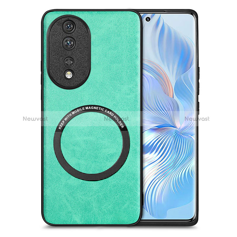 Soft Silicone Gel Leather Snap On Case Cover with Magnetic S03D for Huawei Honor 80 5G