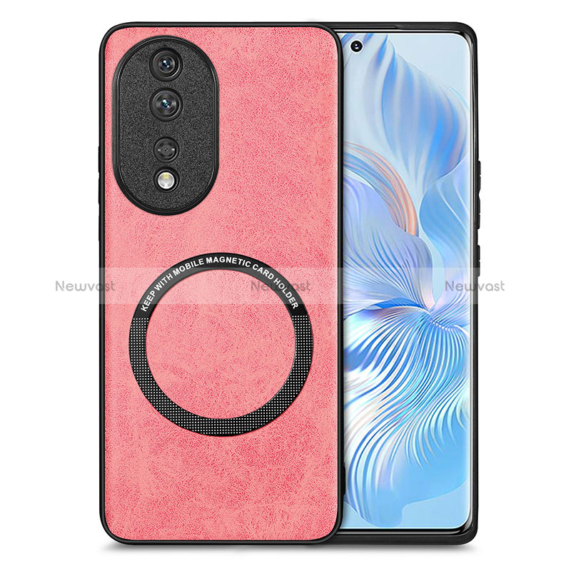 Soft Silicone Gel Leather Snap On Case Cover with Magnetic S03D for Huawei Honor 80 5G