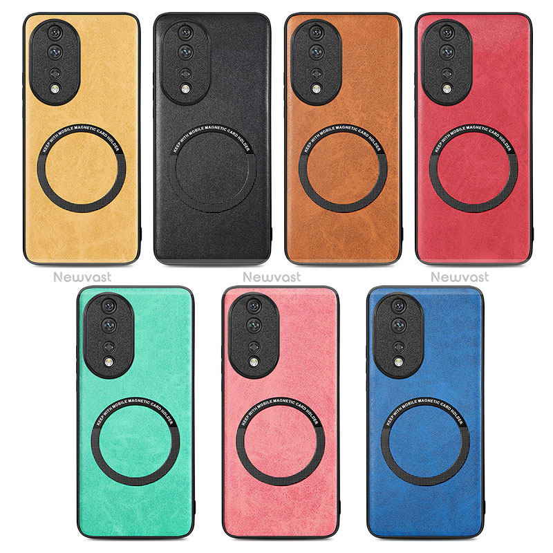 Soft Silicone Gel Leather Snap On Case Cover with Magnetic S03D for Huawei Honor 80 5G