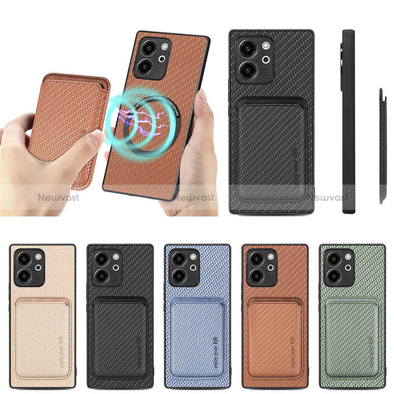 Soft Silicone Gel Leather Snap On Case Cover with Magnetic S03D for Huawei Honor 80 SE 5G