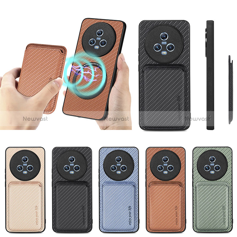 Soft Silicone Gel Leather Snap On Case Cover with Magnetic S03D for Huawei Honor Magic5 5G