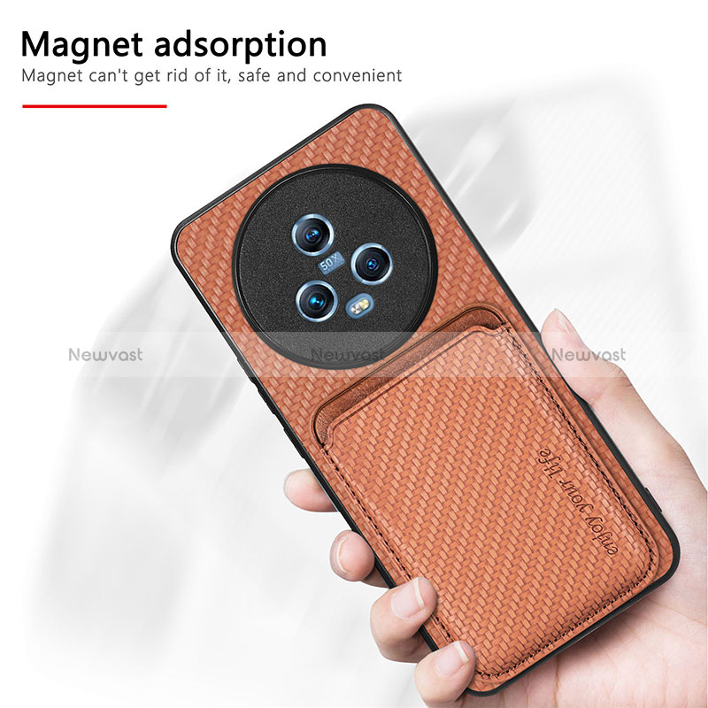 Soft Silicone Gel Leather Snap On Case Cover with Magnetic S03D for Huawei Honor Magic5 5G