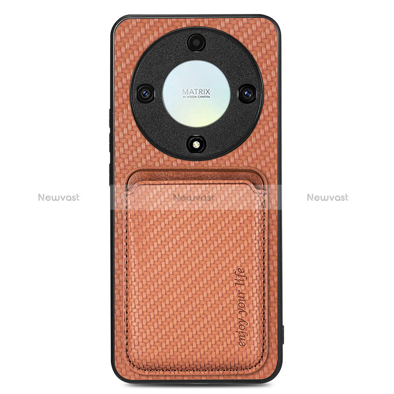 Soft Silicone Gel Leather Snap On Case Cover with Magnetic S03D for Huawei Honor Magic5 Lite 5G