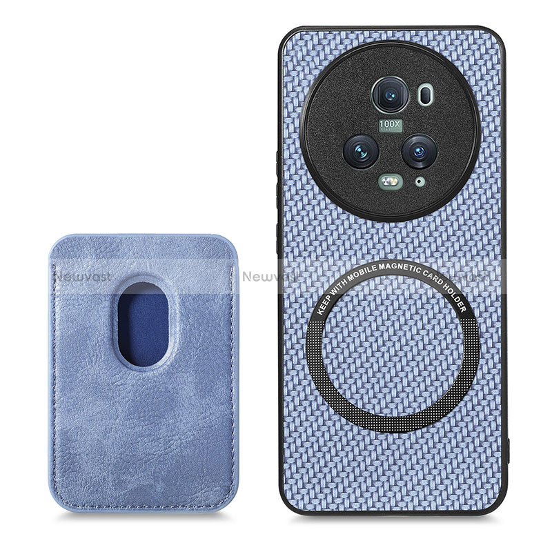 Soft Silicone Gel Leather Snap On Case Cover with Magnetic S03D for Huawei Honor Magic5 Pro 5G