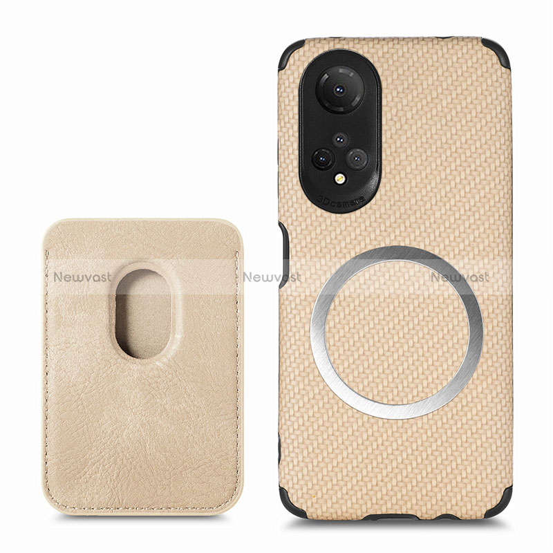 Soft Silicone Gel Leather Snap On Case Cover with Magnetic S03D for Huawei Honor X7 Gold