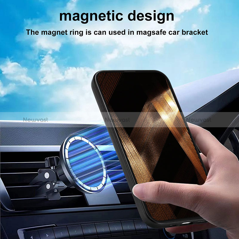 Soft Silicone Gel Leather Snap On Case Cover with Magnetic S07D for Apple iPhone 13 Pro Max