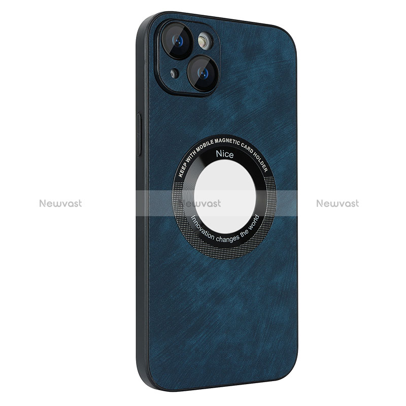 Soft Silicone Gel Leather Snap On Case Cover with Magnetic S07D for Apple iPhone 15 Plus