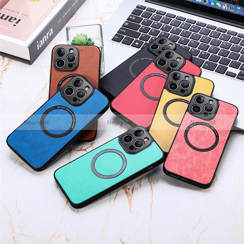 Soft Silicone Gel Leather Snap On Case Cover with Magnetic S11D for Apple iPhone 13 Pro