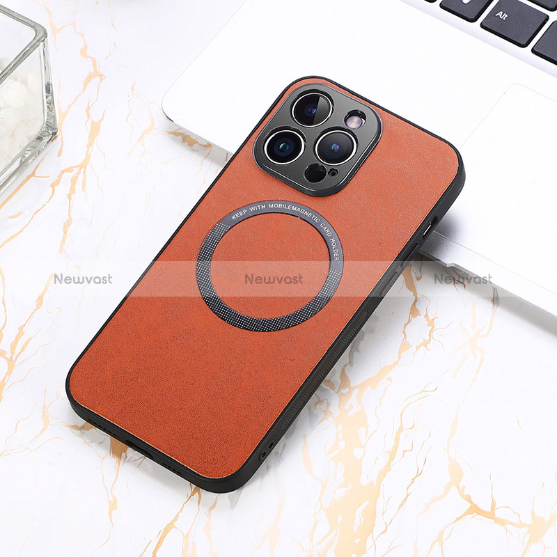 Soft Silicone Gel Leather Snap On Case Cover with Magnetic S11D for Apple iPhone 13 Pro