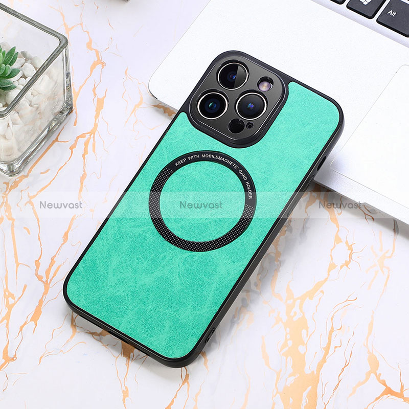 Soft Silicone Gel Leather Snap On Case Cover with Magnetic S11D for Apple iPhone 13 Pro