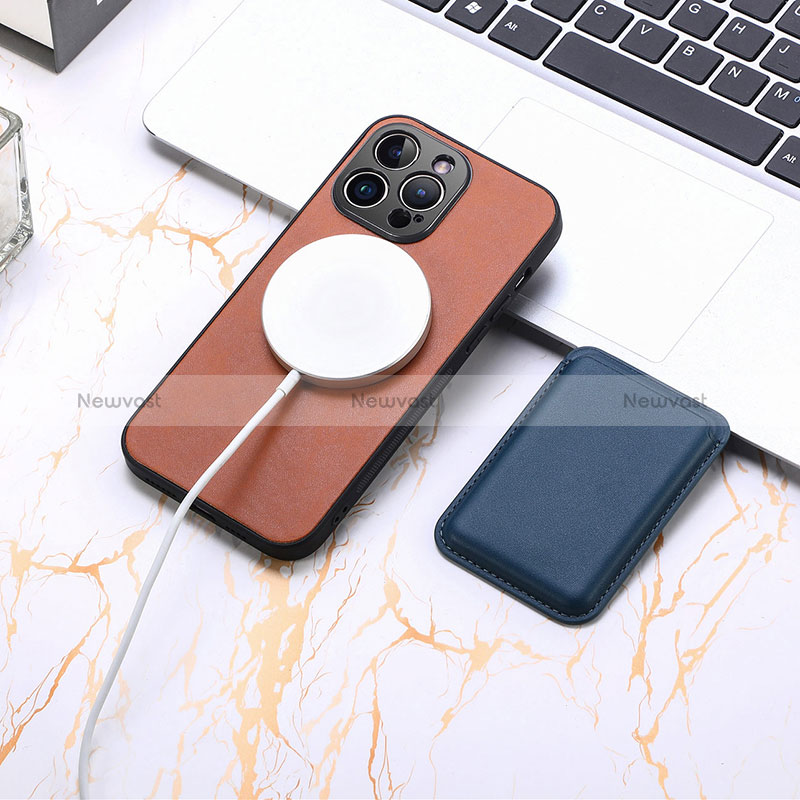 Soft Silicone Gel Leather Snap On Case Cover with Magnetic S11D for Apple iPhone 13 Pro