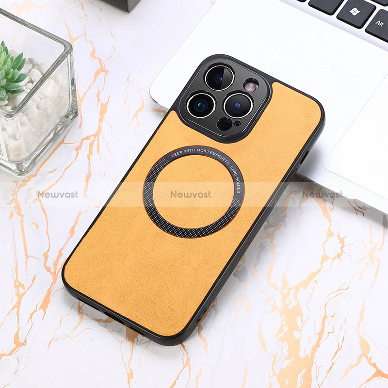 Soft Silicone Gel Leather Snap On Case Cover with Magnetic S11D for Apple iPhone 14 Pro