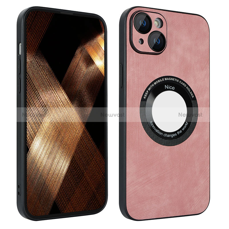 Soft Silicone Gel Leather Snap On Case Cover with Magnetic S14D for Apple iPhone 14