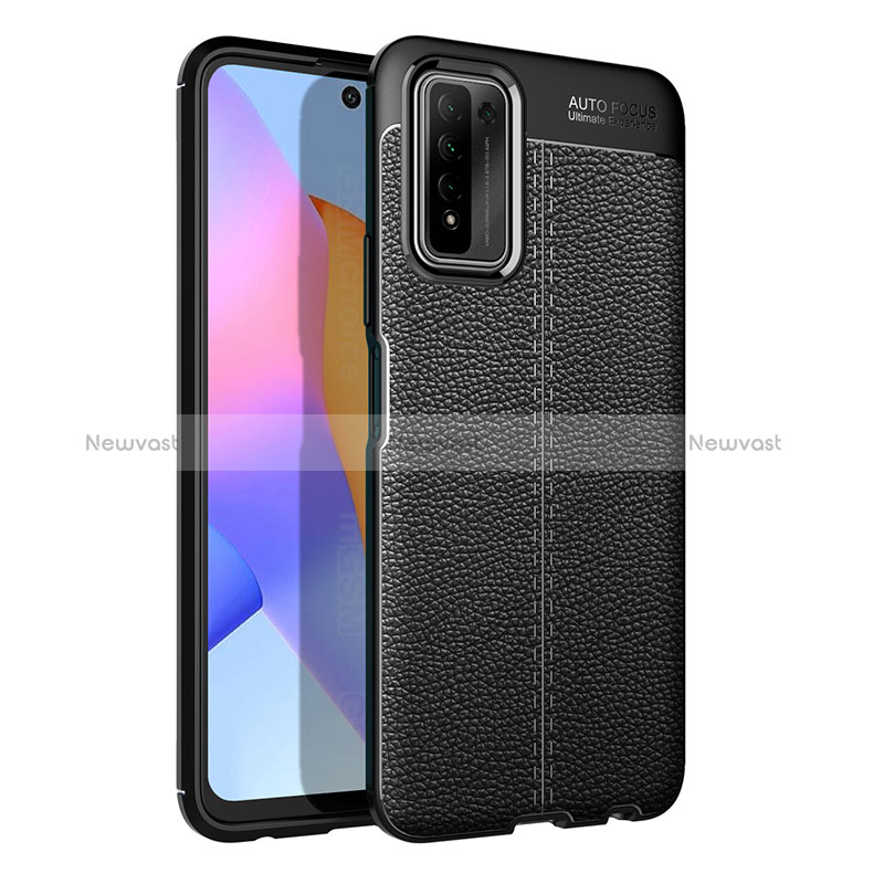 Soft Silicone Gel Leather Snap On Case Cover WL1 for Huawei Honor 10X Lite Black