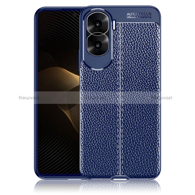 Soft Silicone Gel Leather Snap On Case Cover WL1 for Huawei Honor X50i 5G Blue