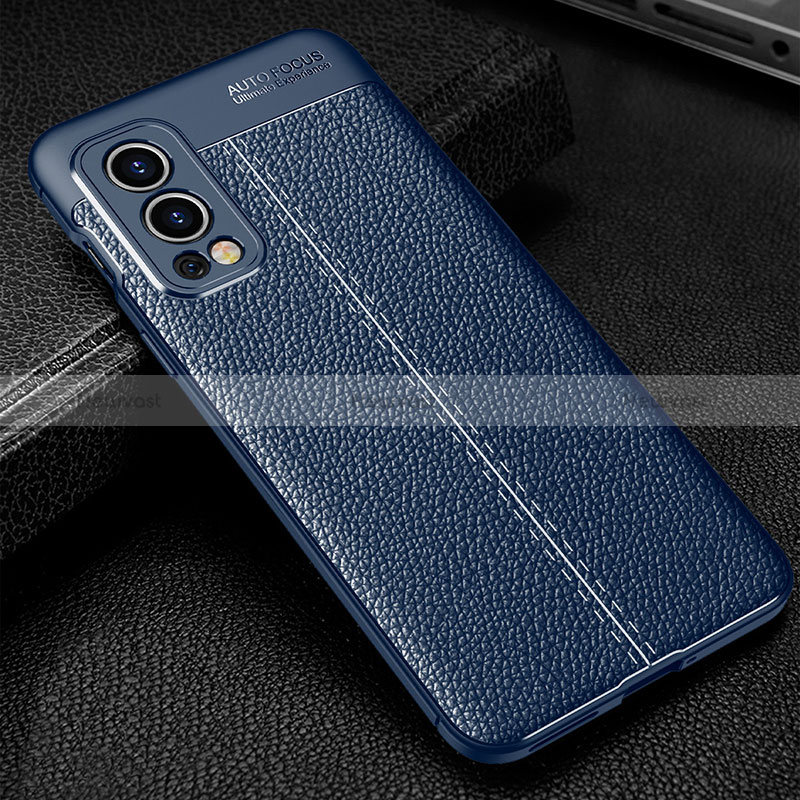 Soft Silicone Gel Leather Snap On Case Cover WL1 for OnePlus Nord 2 5G Blue