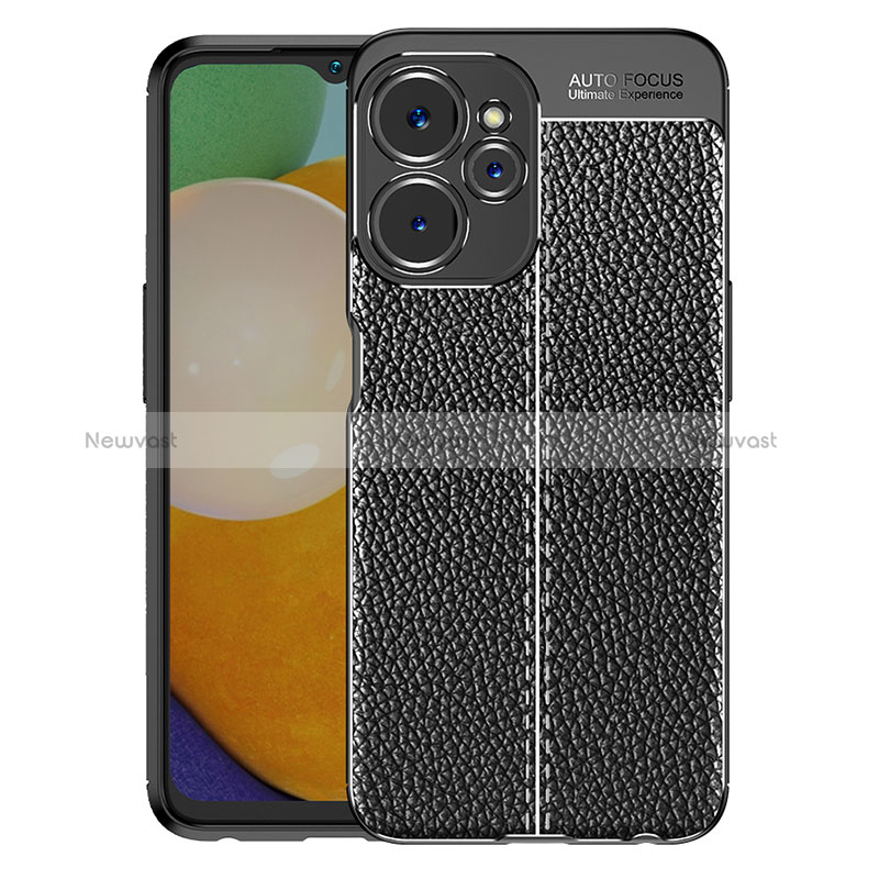 Soft Silicone Gel Leather Snap On Case Cover WL1 for Realme 9i 5G Black