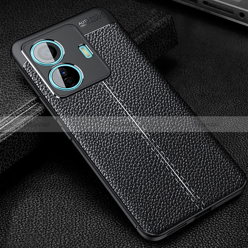 Soft Silicone Gel Leather Snap On Case Cover WL1 for Vivo iQOO Z6 Pro 5G Black