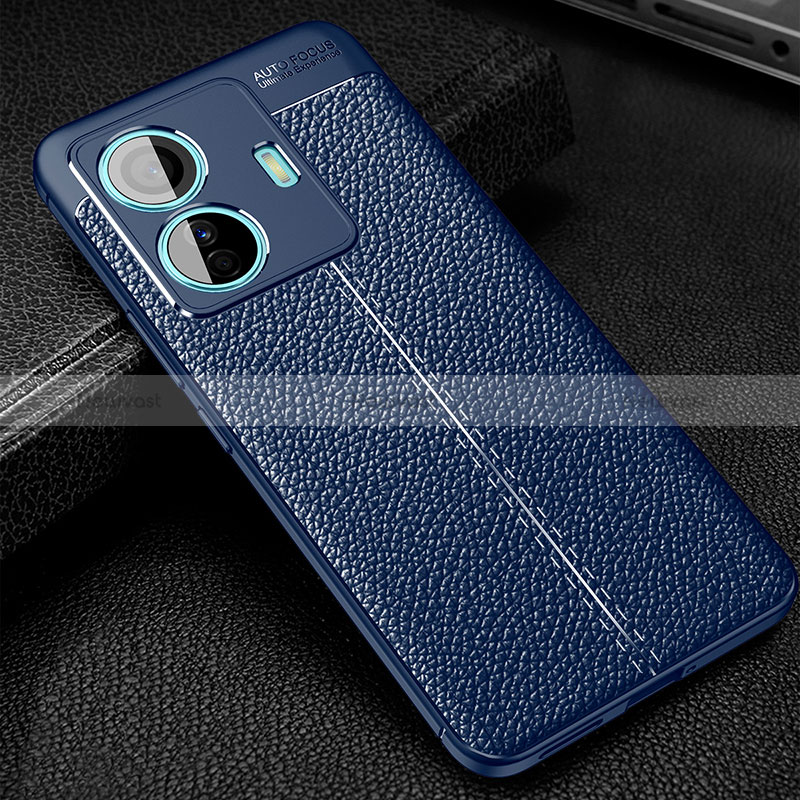 Soft Silicone Gel Leather Snap On Case Cover WL1 for Vivo T1 Pro 5G Blue