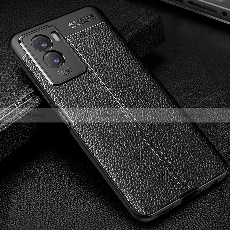 Soft Silicone Gel Leather Snap On Case Cover WL1 for Vivo Y72t Black